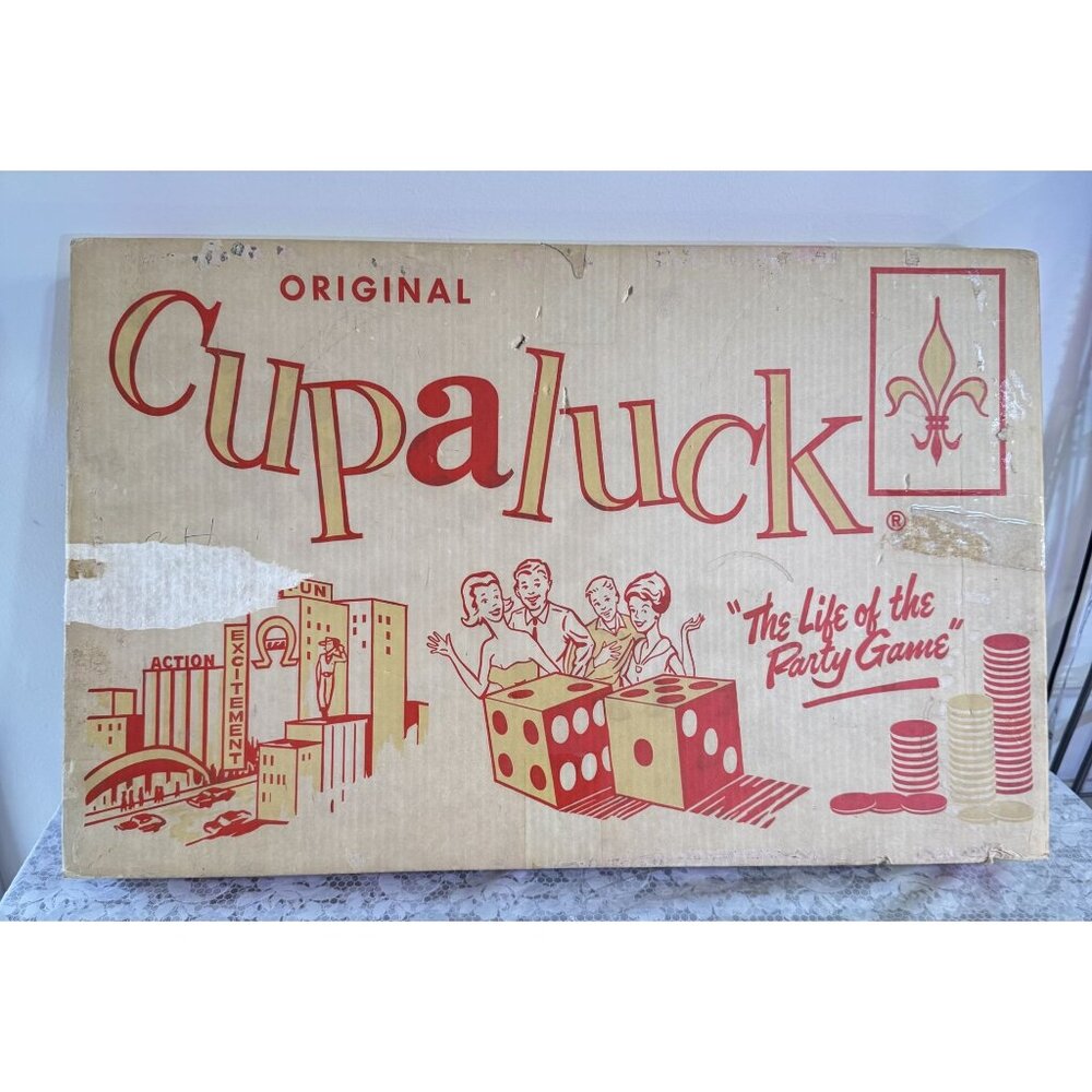 Vintage‎ 1950s Cupaluck Mechanical Craps Dice Tabletop Game Complete Set Box